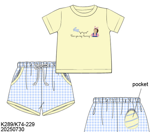 PO29 - Can You Say Bunny Boy Short Set (ETA February to GBS, then to YOU)