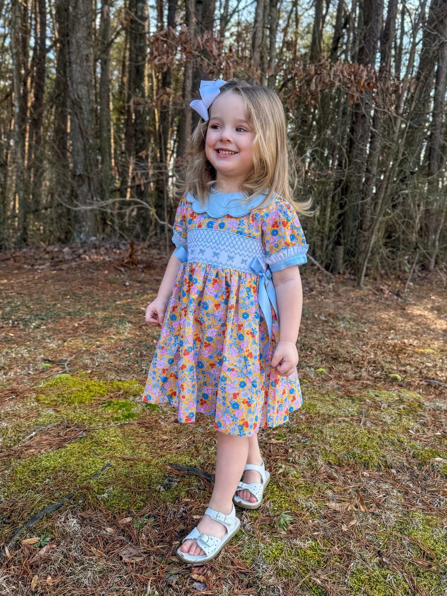 RTS Gingham & Floral Girl Dress