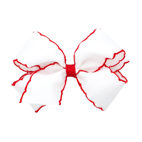 Medium Moonstitch Grosgrain Hair Bow with Contrasting Wrap