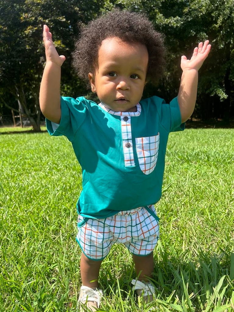 RTS Teal Boy Short Set (NO MONOGRAM)