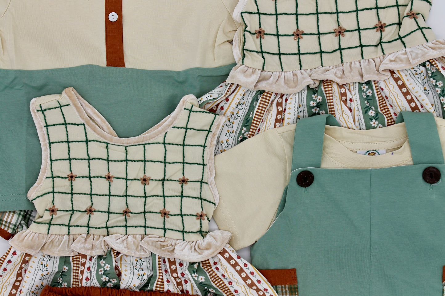 RTS Rust Floral Girl Bubble Short Set