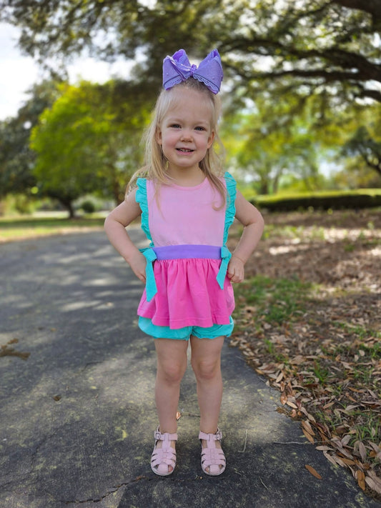 RTS Summer Colorblock Girl Bubble Short Set (ALL BLANK)