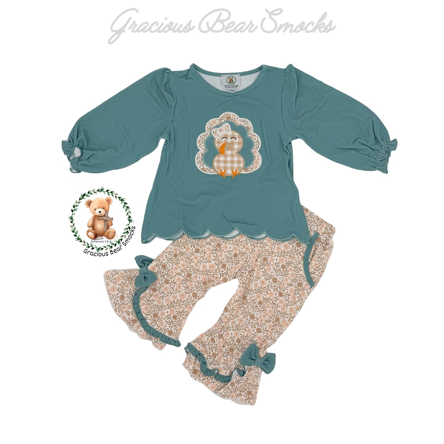 RTS Turkey Tails Girl Pants Set