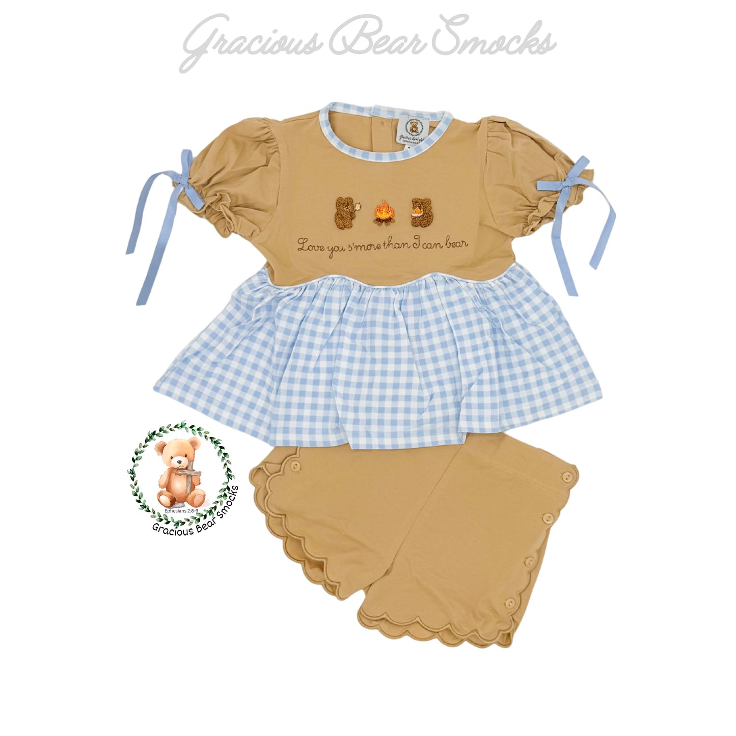 RTS Happy Camper Girl Shorts Set
