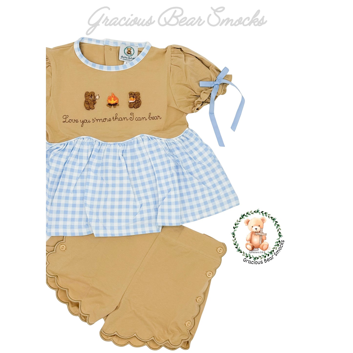 RTS Happy Camper Girl Shorts Set