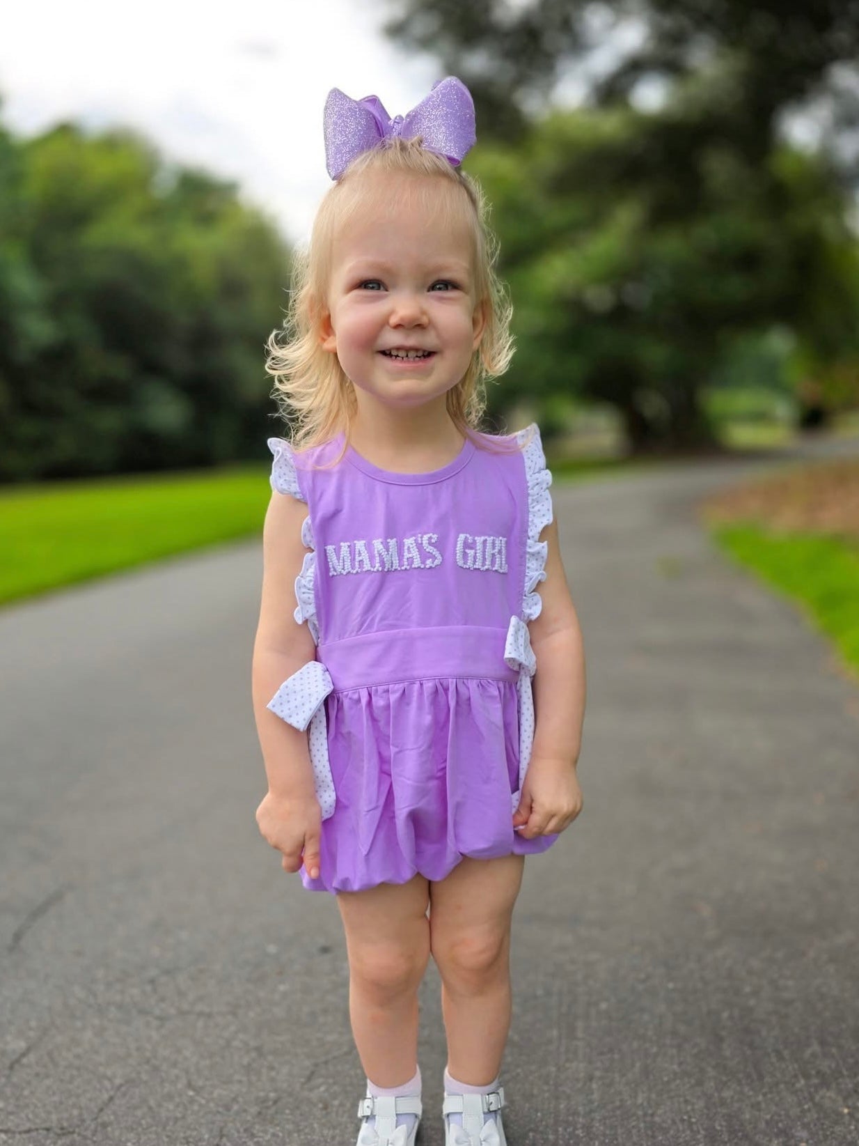 RTS Bitty Dot French Knot Girl Bubble (Extras say “MAMA’S GIRL”)