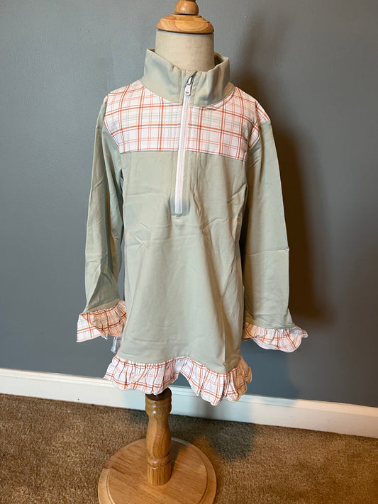 RTS Pumpkin Patch Plaid Girl Pullover size 6 only