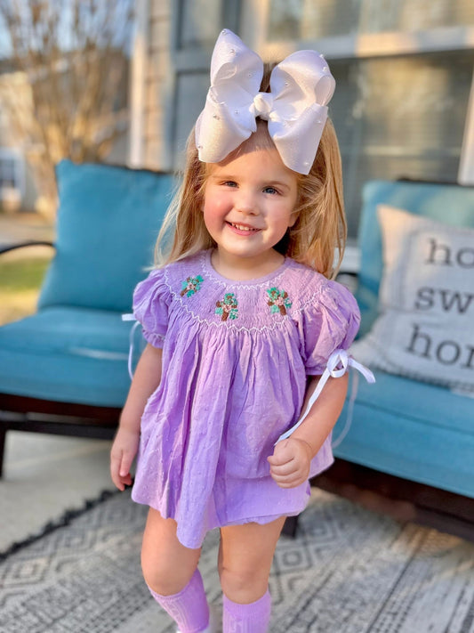 RTS Smocked Crosses Girl Diaper Set