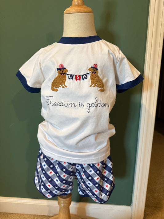 RTS Freedom is Golden Boy Short Set (size 5 & 6 only)