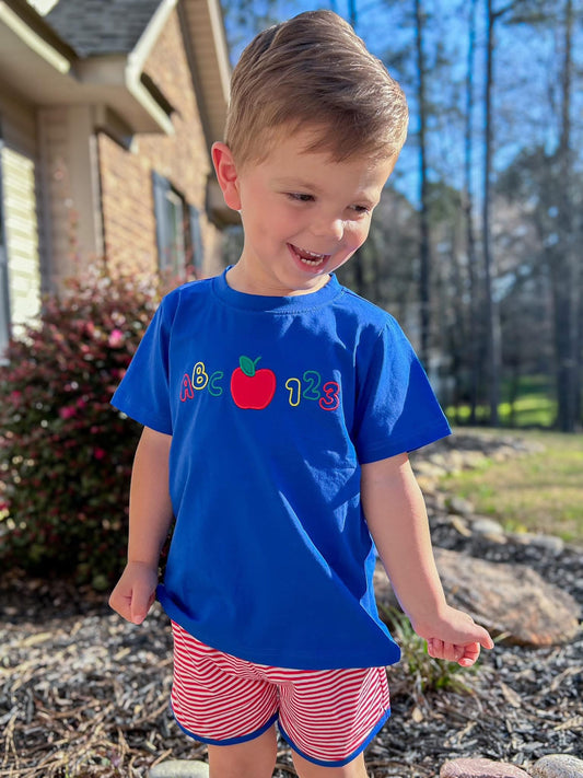 RTS ABC 123 Applique Boy Shorts Set