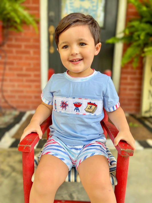 RTS Red, White & BBQ Boy Short Set