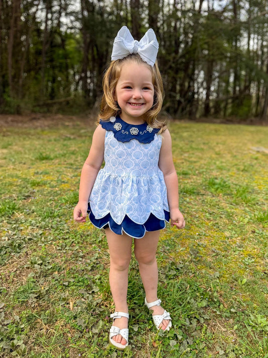 RTS Blue by the Bay Girl Diaper Set