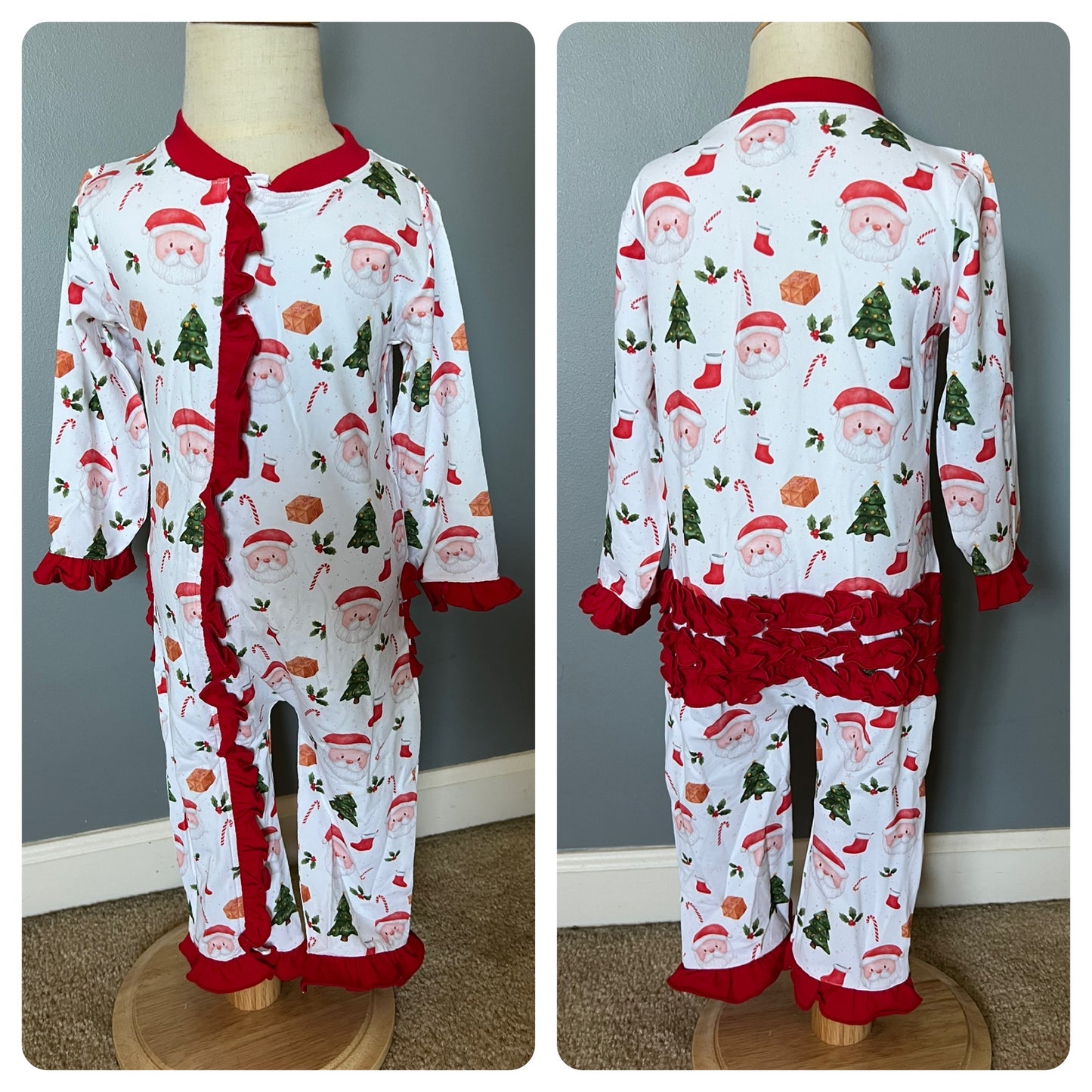 RTS Santa Loungewear Girl Zippy