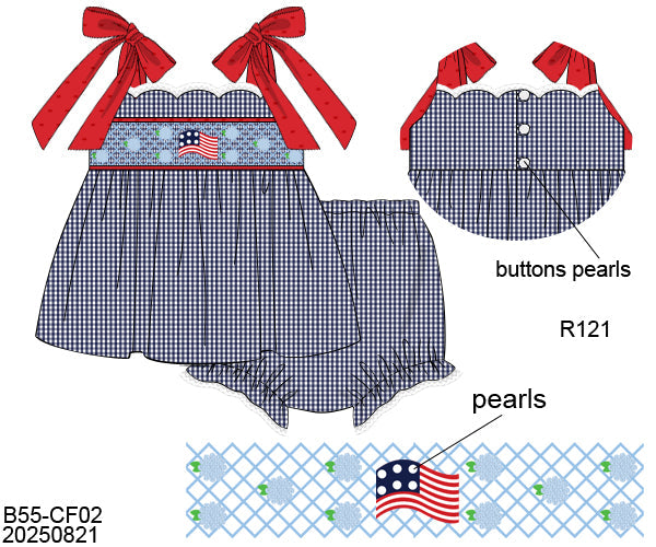 RTS American Honey Girl Diaper Set