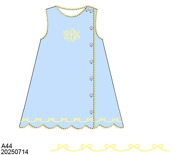 RTS Spring Blues Girl Dress (NO MONOGRAM)