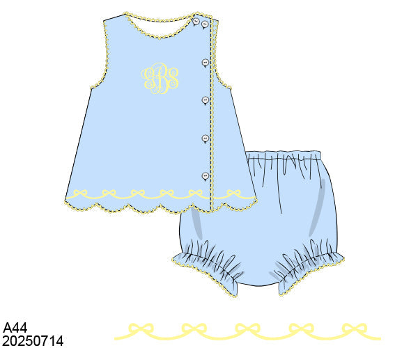 RTS Spring Blues Girl Diaper Set (NO MONOGRAM)
