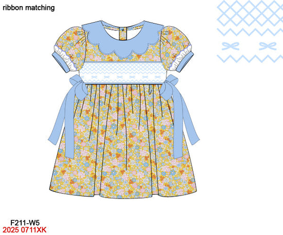 RTS Gingham & Floral Girl Dress