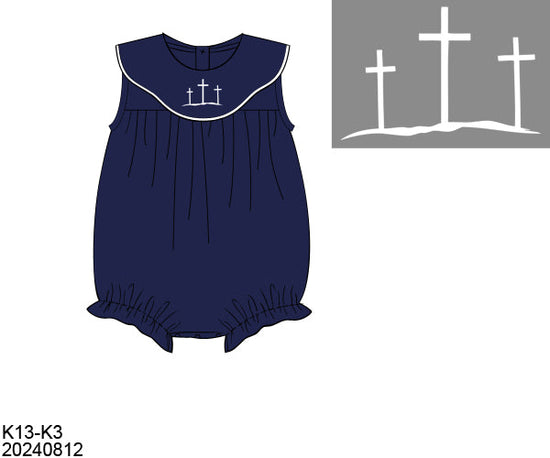 RTS Hand Embroidered Cross Girl Bubble