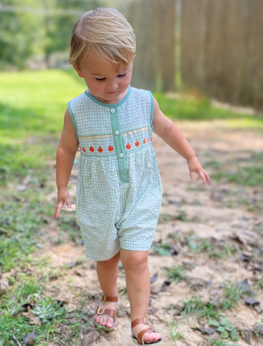 RTS Geometric Pumpkins Boy Romper