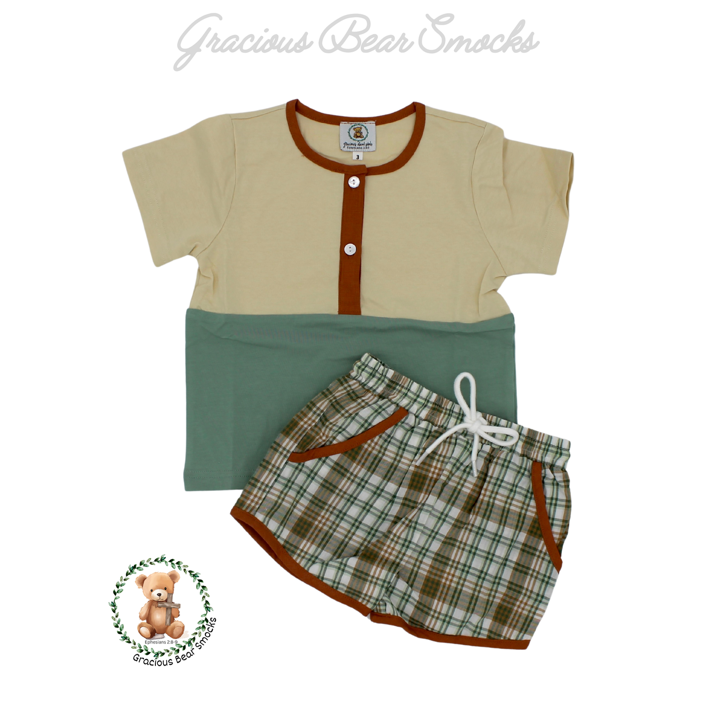 RTS Rust Floral Boy Short Set