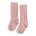 Blush Cable Knit Knee High Socks from Little Stocking Co