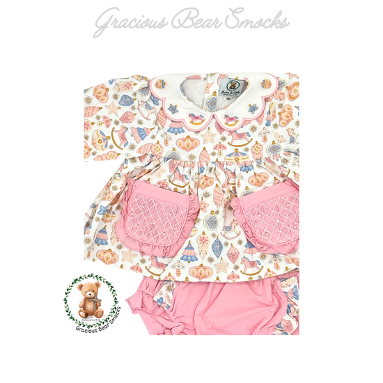 RTS Vintage Ornaments Girl Diaper Set