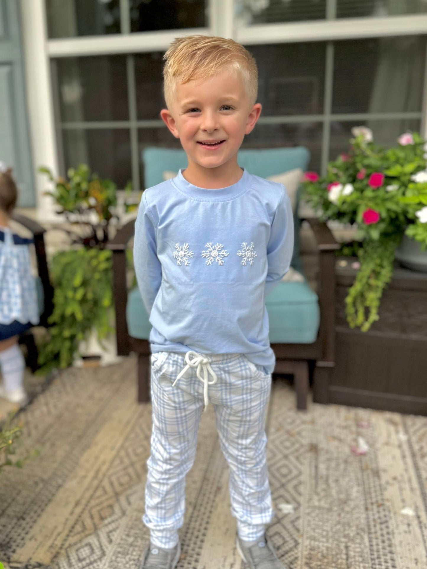 RTS Bullion Stitch Snowflakes Boy Jogger Set