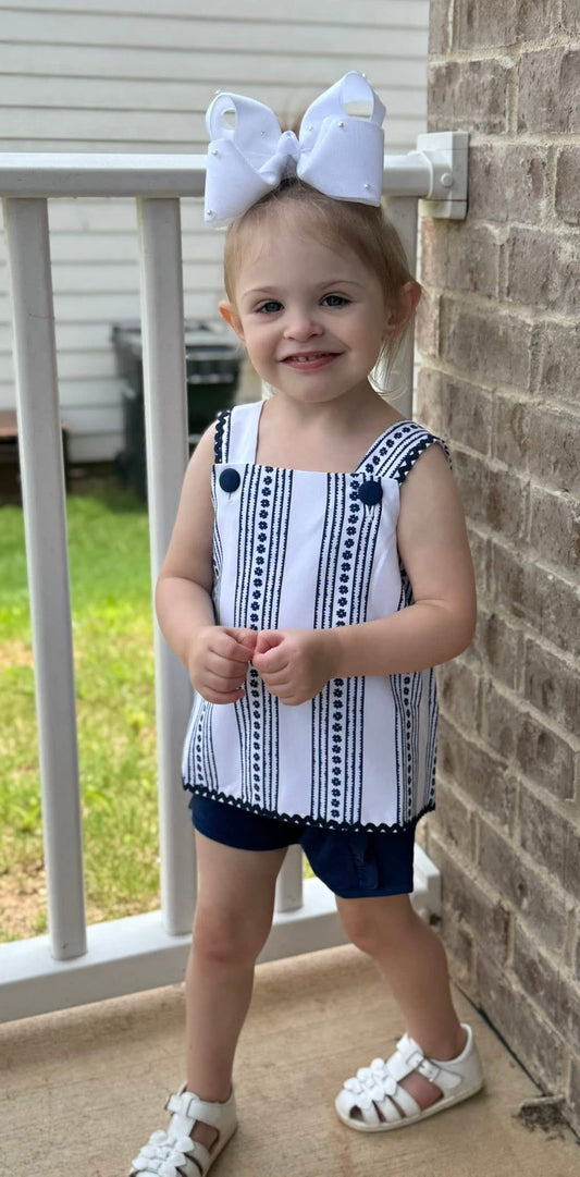 RTS Everyday Navy Collection Girl Short Set (18m and 24m only)