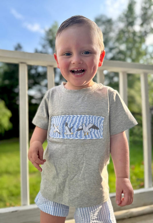 RTS Smocked Seagulls Boy Shorts Set