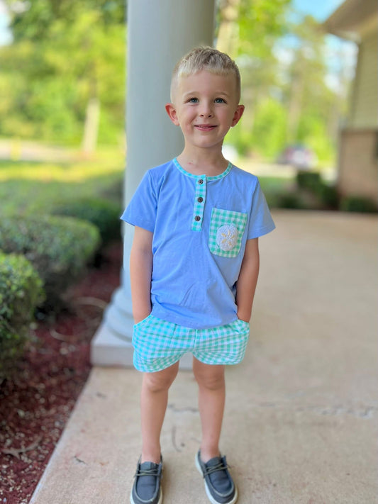 RTS French Knot Sand Dollars Boy Short Set