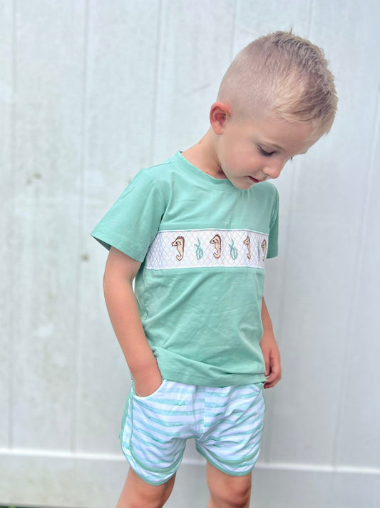 RTS Geometric Seahorse Boy Short Set