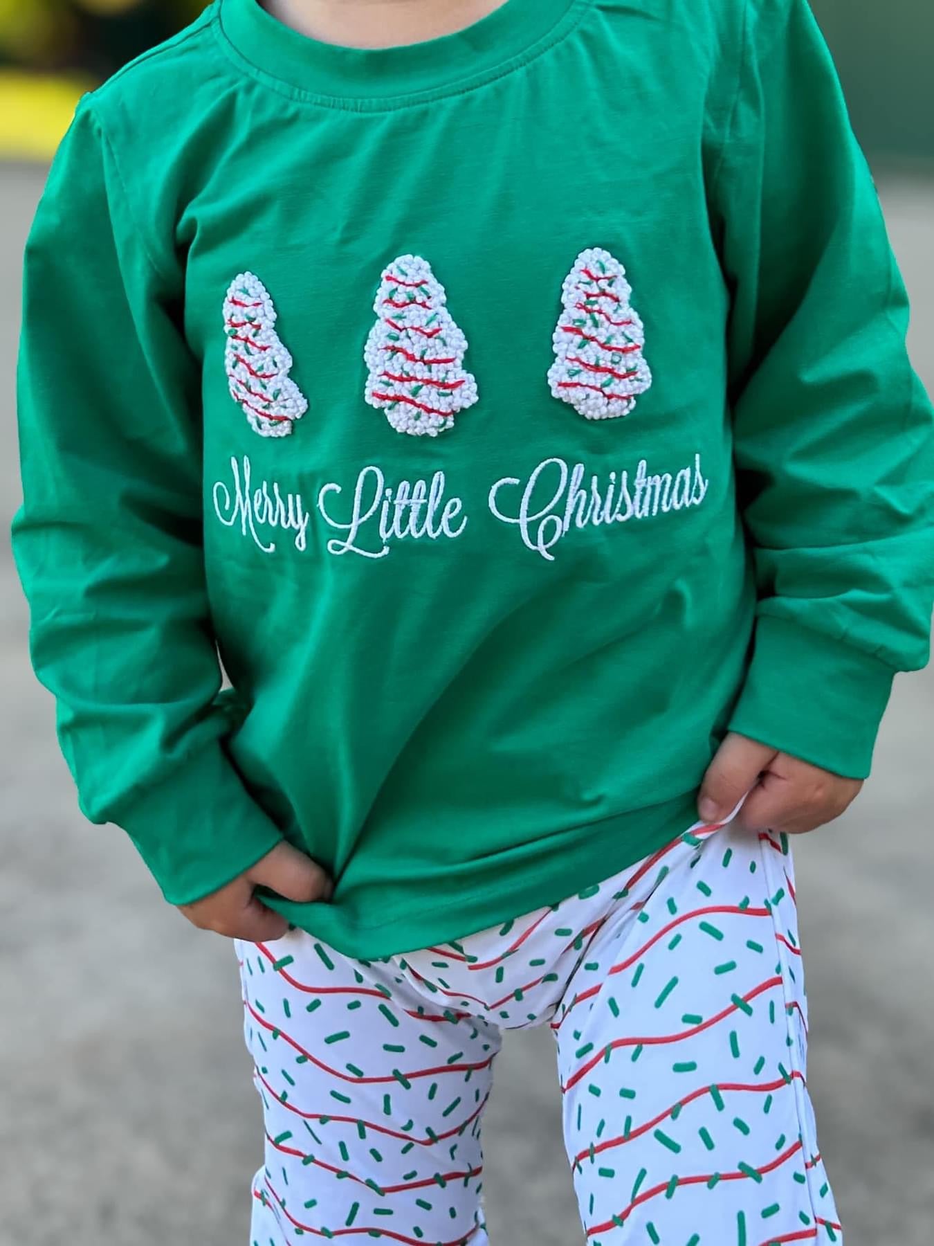 RTS French Knot Christmas Cakes Boy Jogger Set