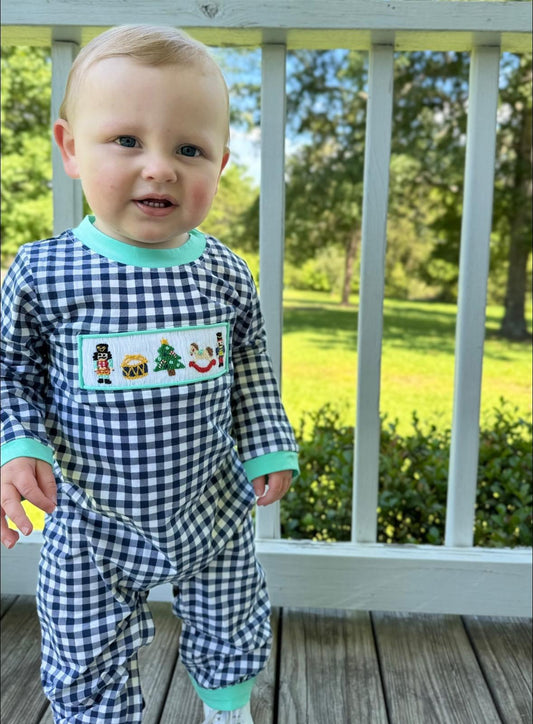 RTS - Nutcracker Smocks Boy Long Romper