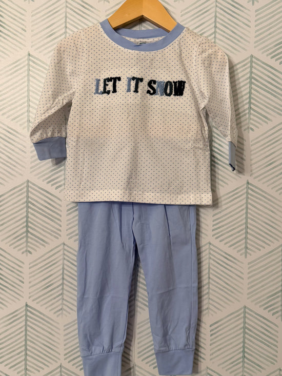 RTS Bitty Dot Boy Jogger Set - LET IT SNOW size 6 only