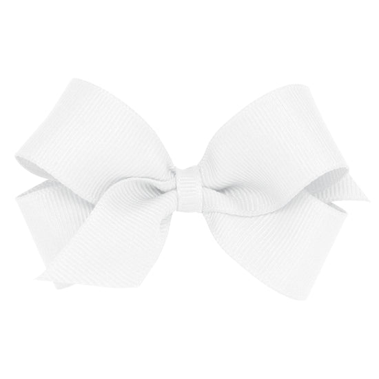 Mini Classic Grosgrain Hair Bow - WHITE