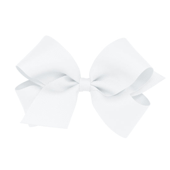 Medium Classic Grosgrain Hair Bow - WHITE